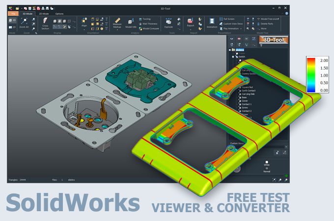 Screenshot of the 3D-Tool SolidWorks viewer and converter